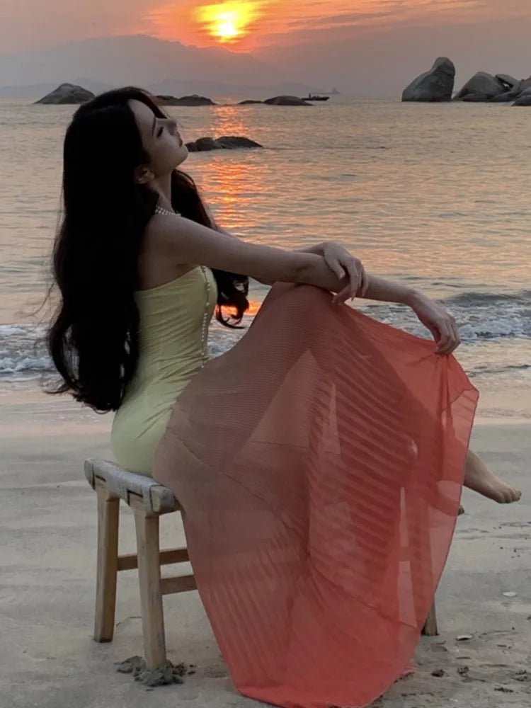 Strapless Long Dresses for Off Shoulder Sleeveless Bodycon Mermaid Party Dress Summer Holiday Beach Vestidos
