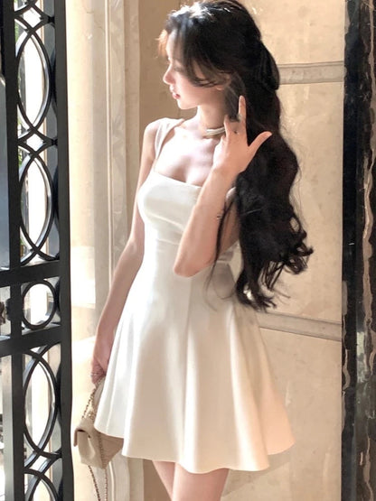 Summer Midi Dress French Holiday Party Dresses Aline Prom Robe Wedding Vestidos Clothes New