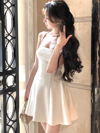 Summer Midi Dress French Holiday Party Dresses A-line Prom Robe Wedding Vestidos Clothes New