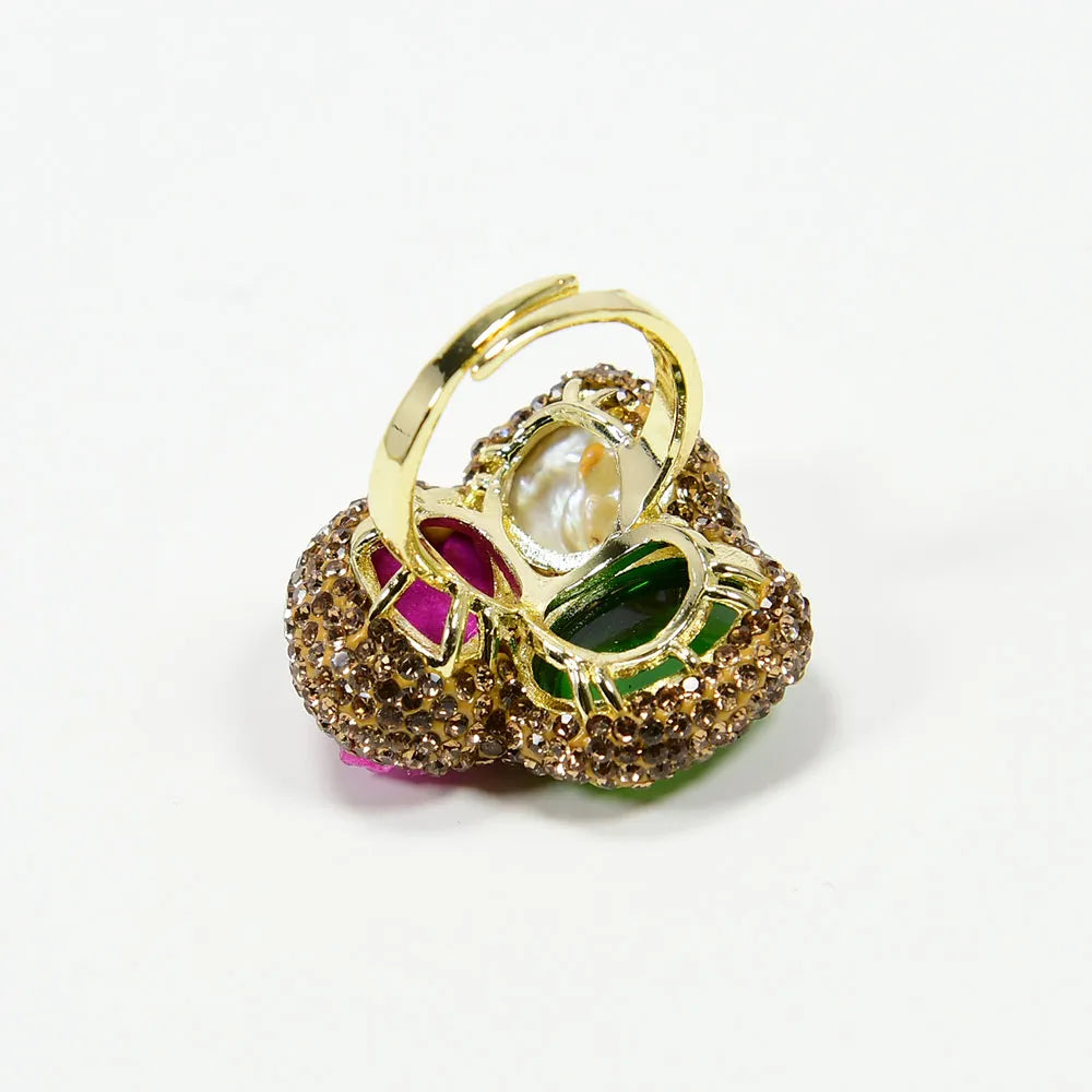 Pearl & Agate Druzy Ring