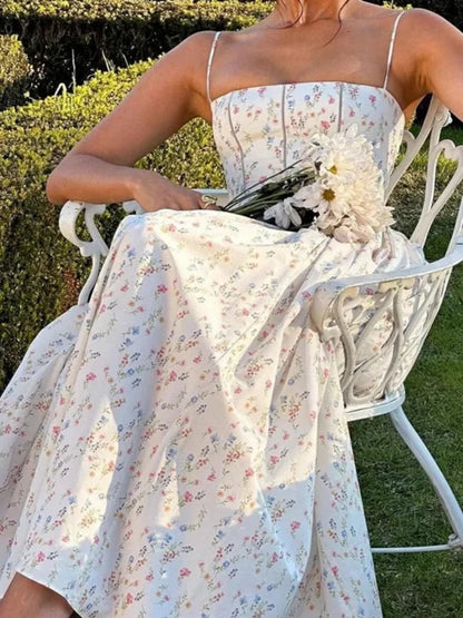 Print Vacation Slim Dress Sleeveless Backless Maxi Dresses Evening Party Graduation Robe