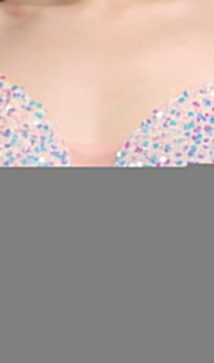 Sequined Plunge Midi Dress