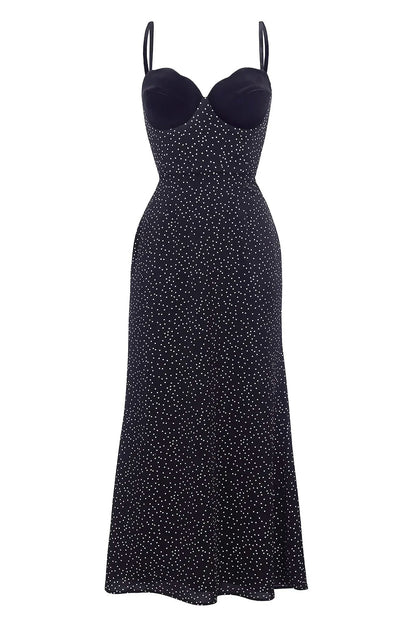 Velvet Insert Midi Dress