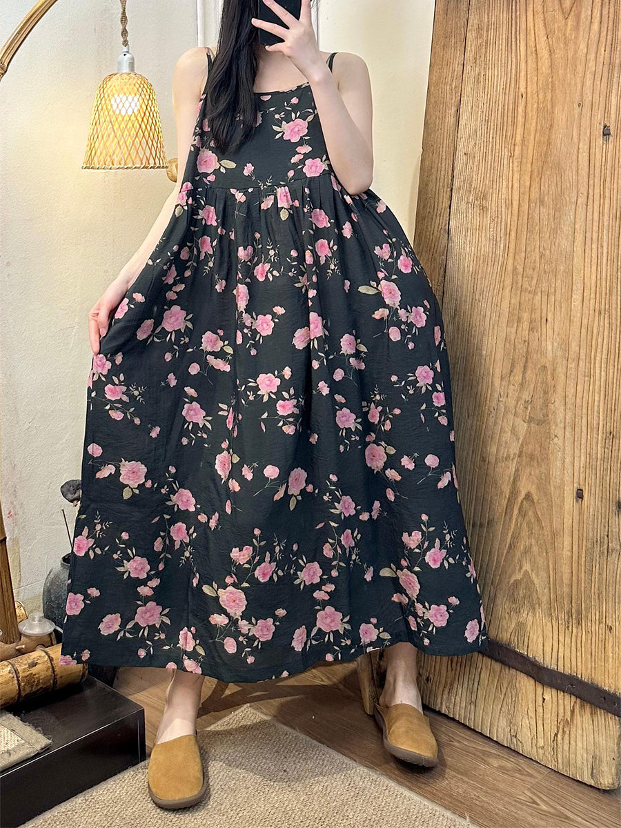 Summer Artsy Ramie Maxi Dress As1021