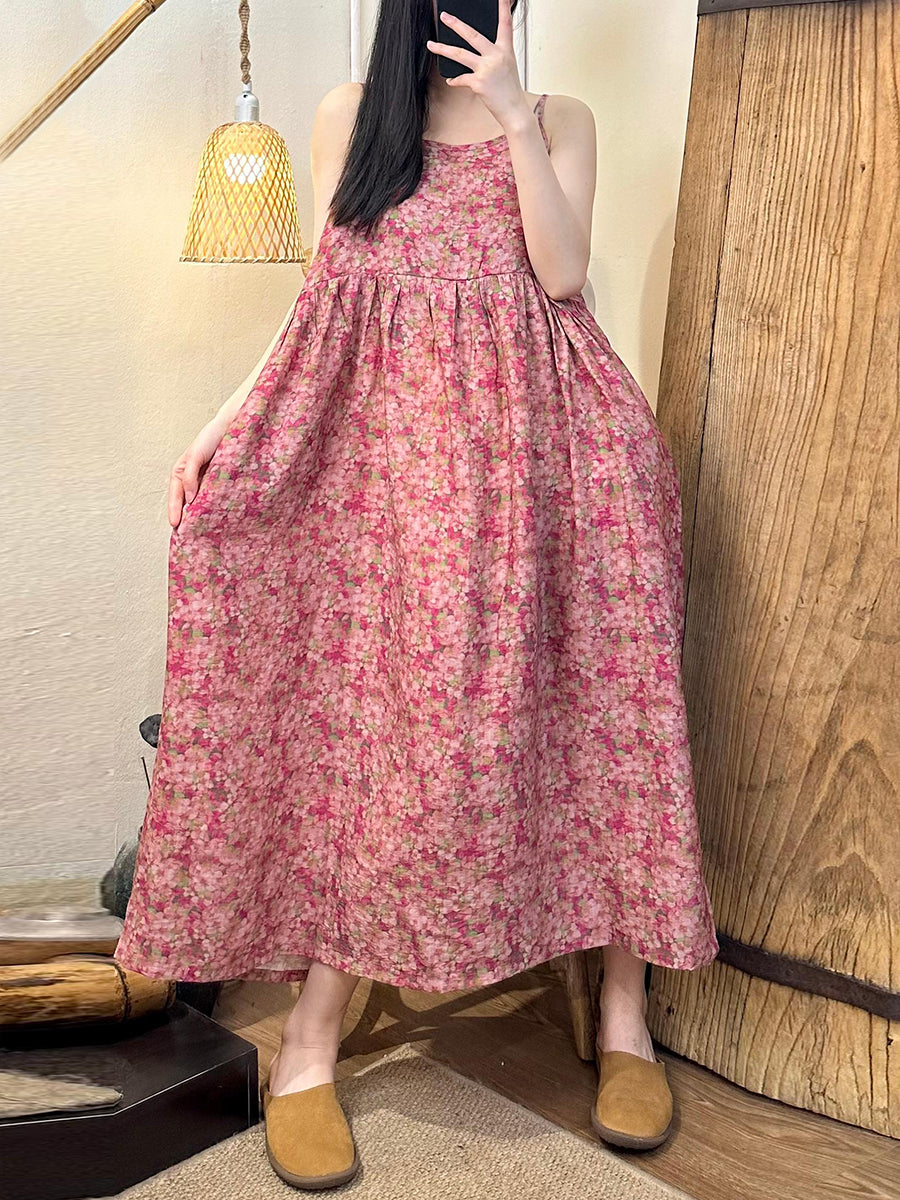 Summer Artsy Ramie Maxi Dress As1021