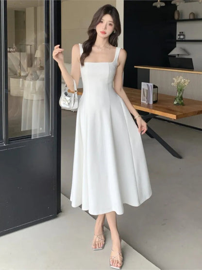 Y2k Summer Midi Dress Sleeveless Aline Birthday Evening Party Dress Princess Slip Vestidos