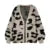 Retro Knitted Leopard Cardigan V-neck Soft Open Sweaters Female Autumn Versatile High Street Knitwear