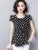Summer Style Chiffon Blouses Shirts Lady Short Sleeve O-neck Polka Dot Printed Blusas Tops Df2824