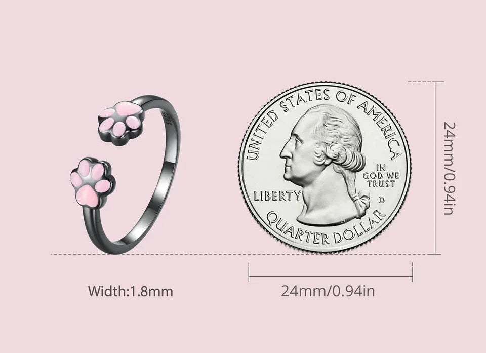 Sterling Silver Cat Paw Ring