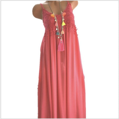 Color Spaghetti Strap Dresses V-neck Lace Edge Patchwork Mini Dress Lady Vestidos Summer New