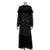Lace Hollow Out A-lined Long Dresses Loose Perspective O-neck Black Dress Female Party Street