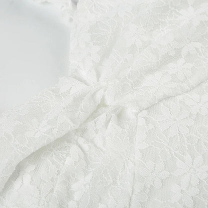 Floor-length Fishtail Dress White Lace Sleeveless Bodycon Maxi Dress Summer Clubwear