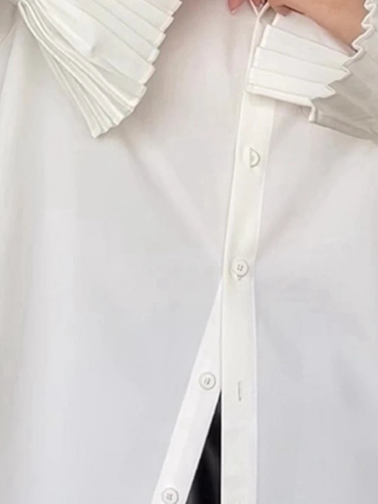 French Style Folds Shirts&blouses Tops Spring Autumn Blusas Mujer Camisas