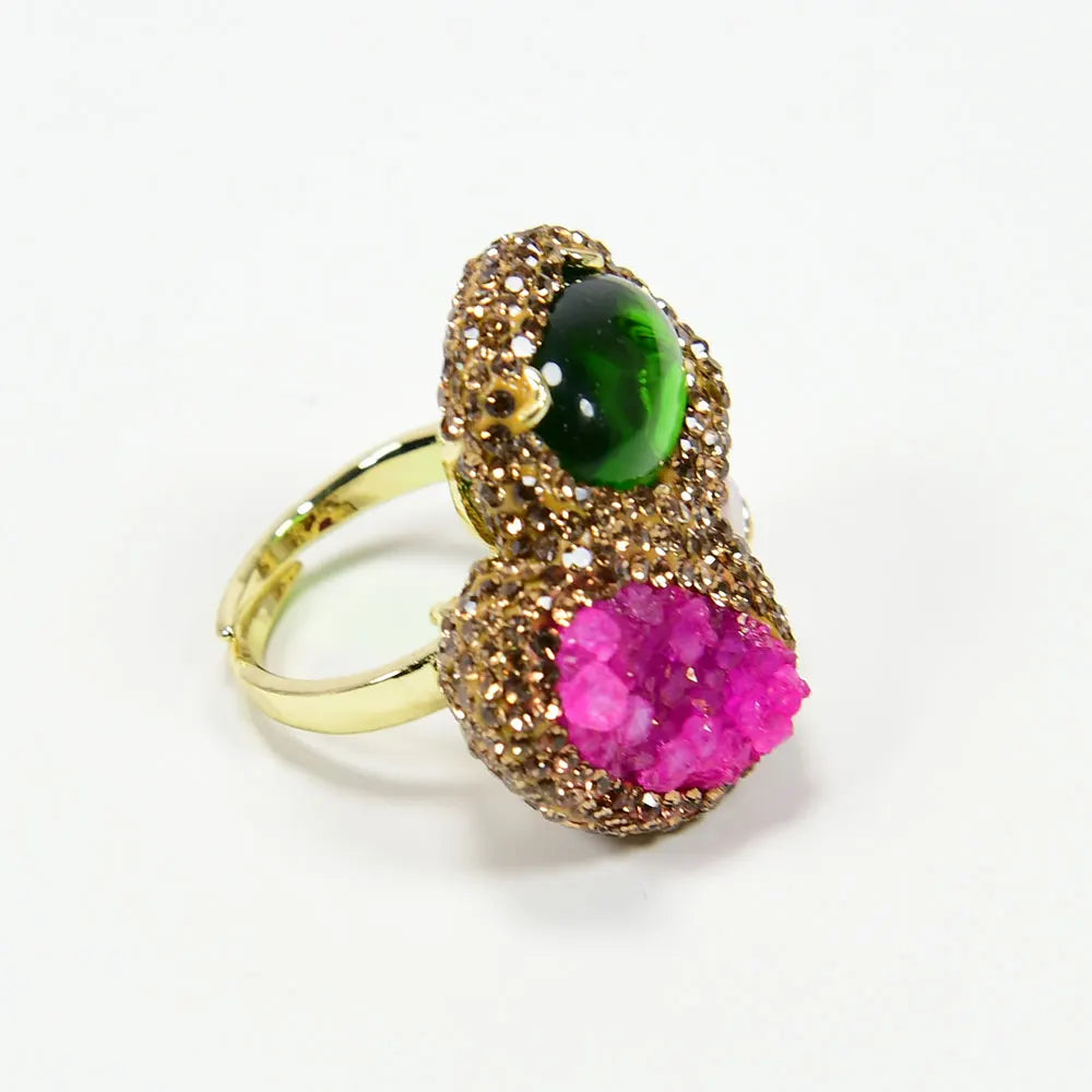 Pearl & Agate Druzy Ring