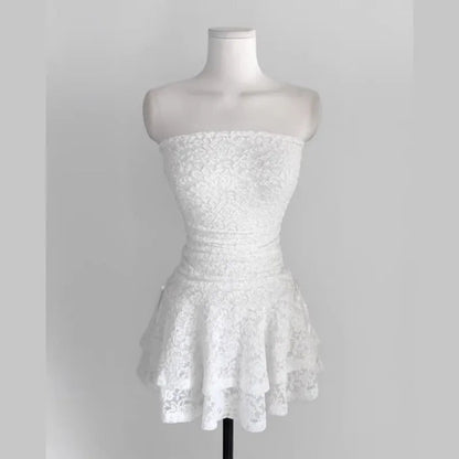 Y2k Clothes Lace Dresses Spring Summer Mini Dress Korean Off Shoulder Vestidos