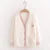 Korean Sweet Sweaters Japanese V Neck Long Sleeve Cardigans New Embroidery Cardigan