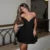 Plunge Backless Gown Dress for Slim Sleeveless Mini Dress Female V Neck High Waist Party Vestido