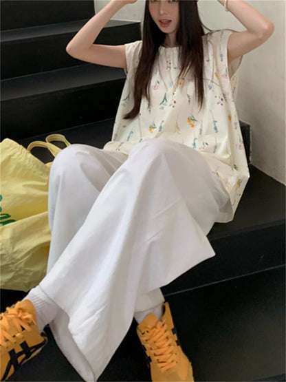 Flowers Sweet Blouses Cotton Printed Vacation Gentle Slim New Office Lady Summer Blusas
