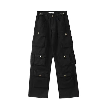 Multiple Pockets Cargo Pants for Loose High Waist Sweatpants Baggy Pant Woman Trousers