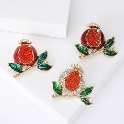 Pomegranate Rhinestone Brooch