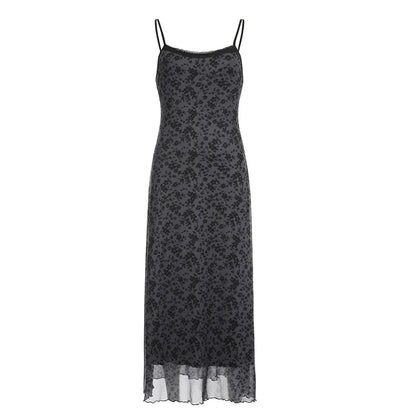 Y2k Dresses Summer Clothes Print Spaghetti Strap Sleeveless Bodycon Long Dress Grunge Fairycore Dresses