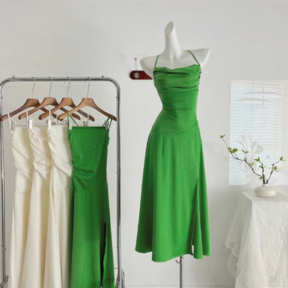 Evening Midi Dress Sleeveless Bodycon Slim Party Strap Dress Office Lady Korean Clothing Y2k