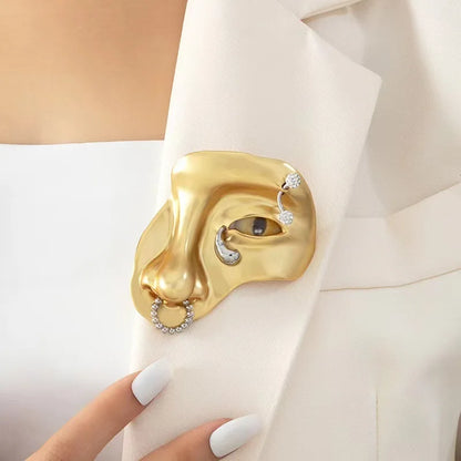 Abstract Pierced Lady Brooch