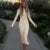 Big Backless Long Dress for Slim Fit Wave Fungus Ear Patchwork Evening Dresses Long Sleeve Autumn New