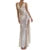 Dress for White Sheer See Through V Neck Sleeveless Bodycon Long Dresses 3d Flower Party Dresses Clubwear