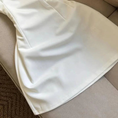 White Preppy Style Dresses Spring Summer Aline Vestidos Mujer Korean Simple Mini Dress