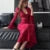 Bodycon Lace Long Dresses for V-neck Flare Sleeves Slim Mermaid Evening Party Dress Club Prom Robe Vestidos