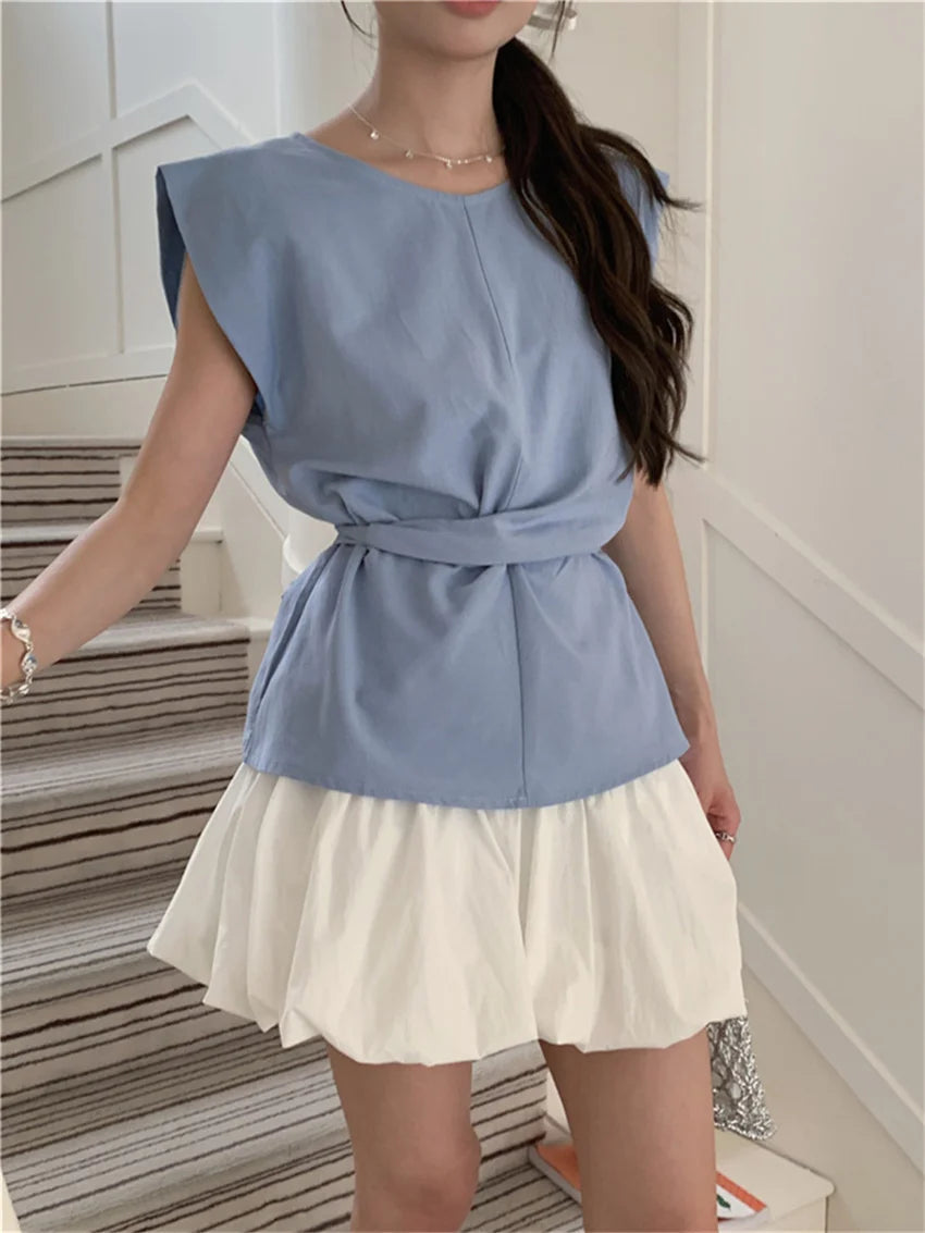Work Wear Blouses Minimalist Summer Sleeveless Daily New Office Lady