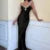 Dress Y2k Clothes Contrast Color V Neck Spaghetti Strap Sleeveless Bodycon Long Dress Evening Party Dresses