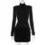 Turtleneck Long Sleeve Furry Mini Dress Female High Waist Splice Holiday Party Dress Slim Outfits New