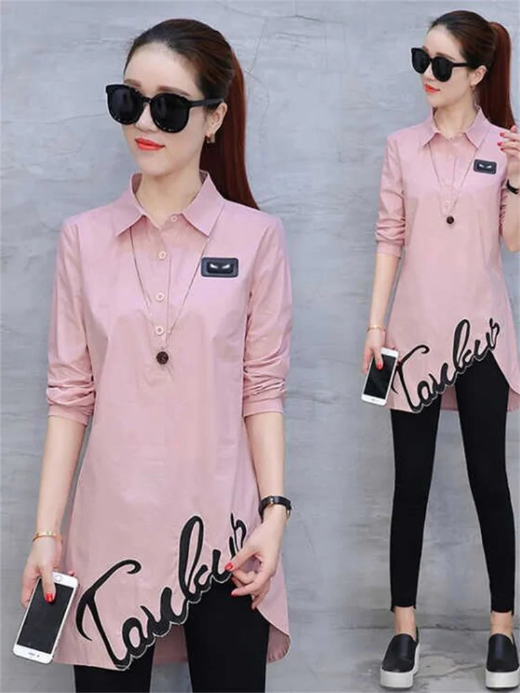 Shirts Long Sleeve Blouse ’s Embroidery Shirt Spring Wild Blouses Clothing Df2435