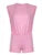 Hollow Out Back Sleeveless Blouse Rompers O Neck Simple Summer Vacation Beach Playsuits Pink