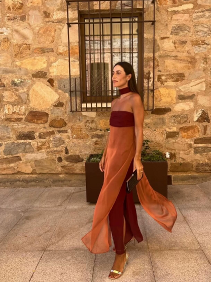 Evening Tube Slit Maxi Dress