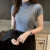 Tops and Blouses Summer Short Sleeve Blouse Blusas Mujer De Moda Turtleneck Knitted Blouse Shirt Tops