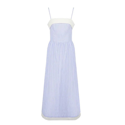 Aline Maxi Dresses Summer New Splicing Slim Dresses Backless Sling Female Dress Clothing