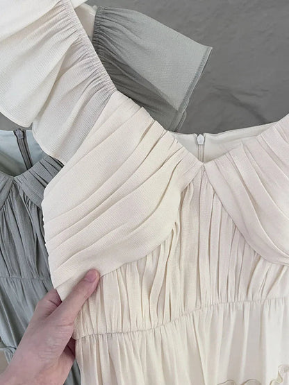 Korean Style Sweet Folds for Dress New Spring Summer Tighten the Waist Y2k Dress Princess Mini Dress