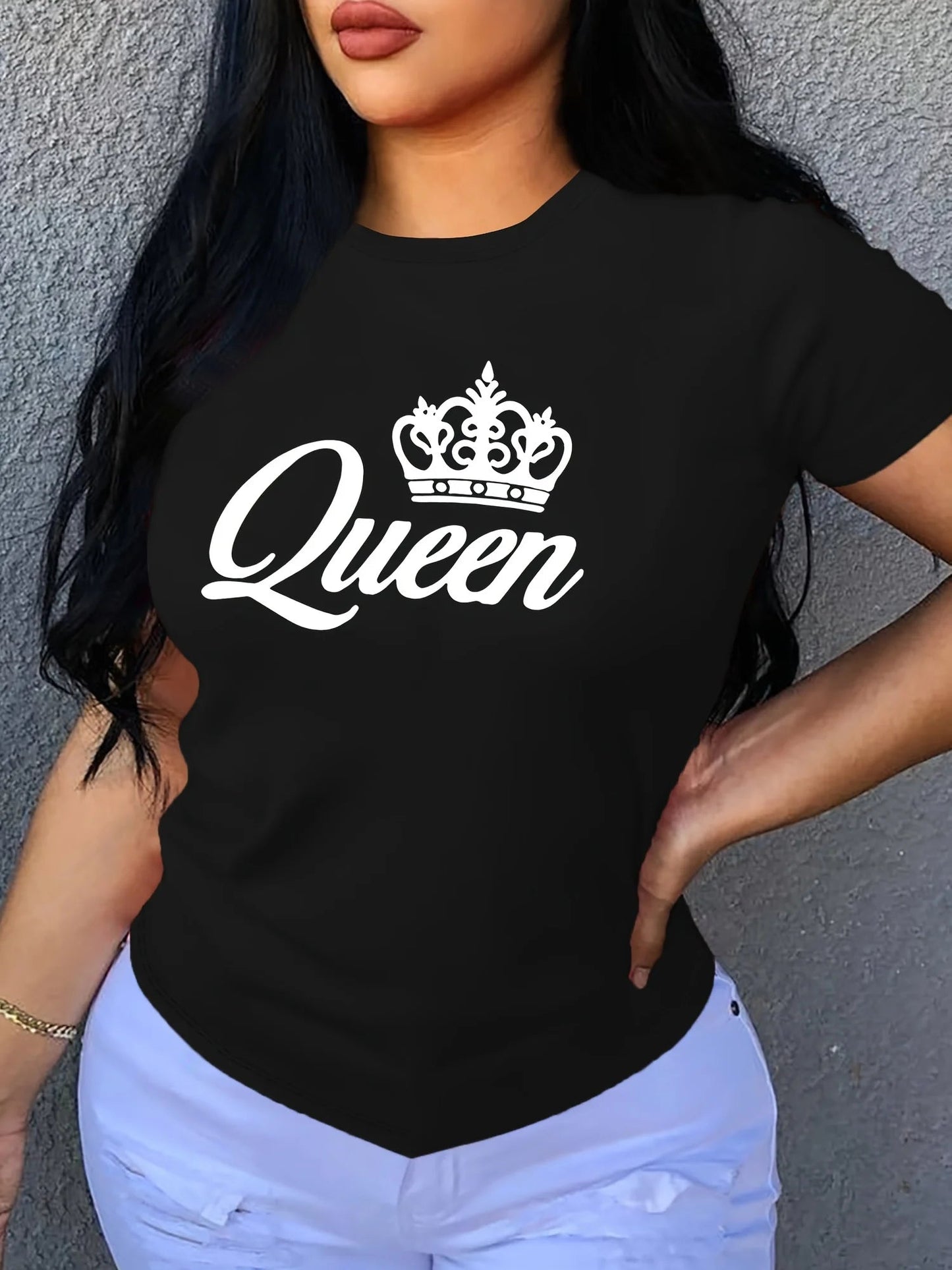 Printed Loose Black Design T-shirt