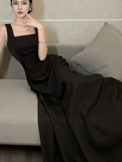 Backless Evening Party Dress Sleeveless Aline Long Dresses for Spring Summer Prom Robe Vestidos Mujer New