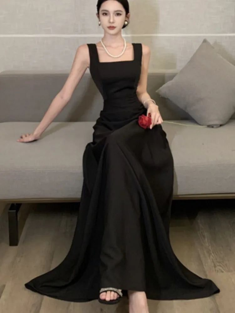 Backless Evening Party Dress Sleeveless Aline Long Dresses for Spring Summer Prom Robe Vestidos Mujer New