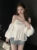 Korean Straps Off Shoulder Shirts Puff Sleeve Backless Badydoll Blouse Female Tube Tops Design New
