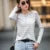 Spring Autumn Style Blouse Shirts Tops Lady Long Sleeve Striped Printed V-neck Tops Tee