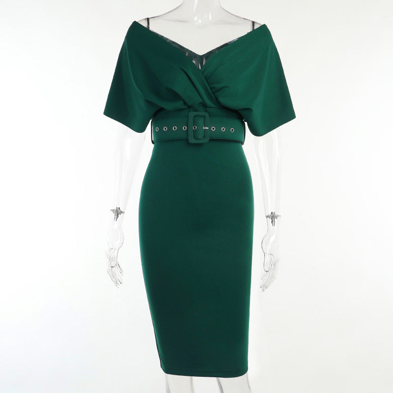 Off-shoulder Party Evening Formal Midi Dress
