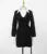 Korean Mini Dresses Turn-down Collar Long Sleeve Shirt Patchwork Autumn Winter Knitted Dress Vestidos
