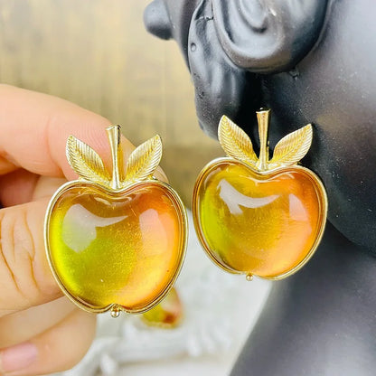 Medieval Style Apple Brooch and Earrings Set