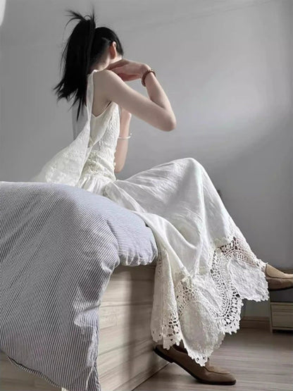 Sleeveless 2000s Y2k Midi Dress One Piece Dress Korean Outfits Even Party Beach Style