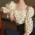 Youth Rose Long Sleeve Crop Blouse Top Korean Puff Sleeve Off Shoulder Shirt New